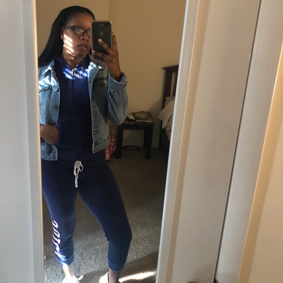 Navy Blue Juicy Couture Capri Sweatsuit - Picture 1 of 2